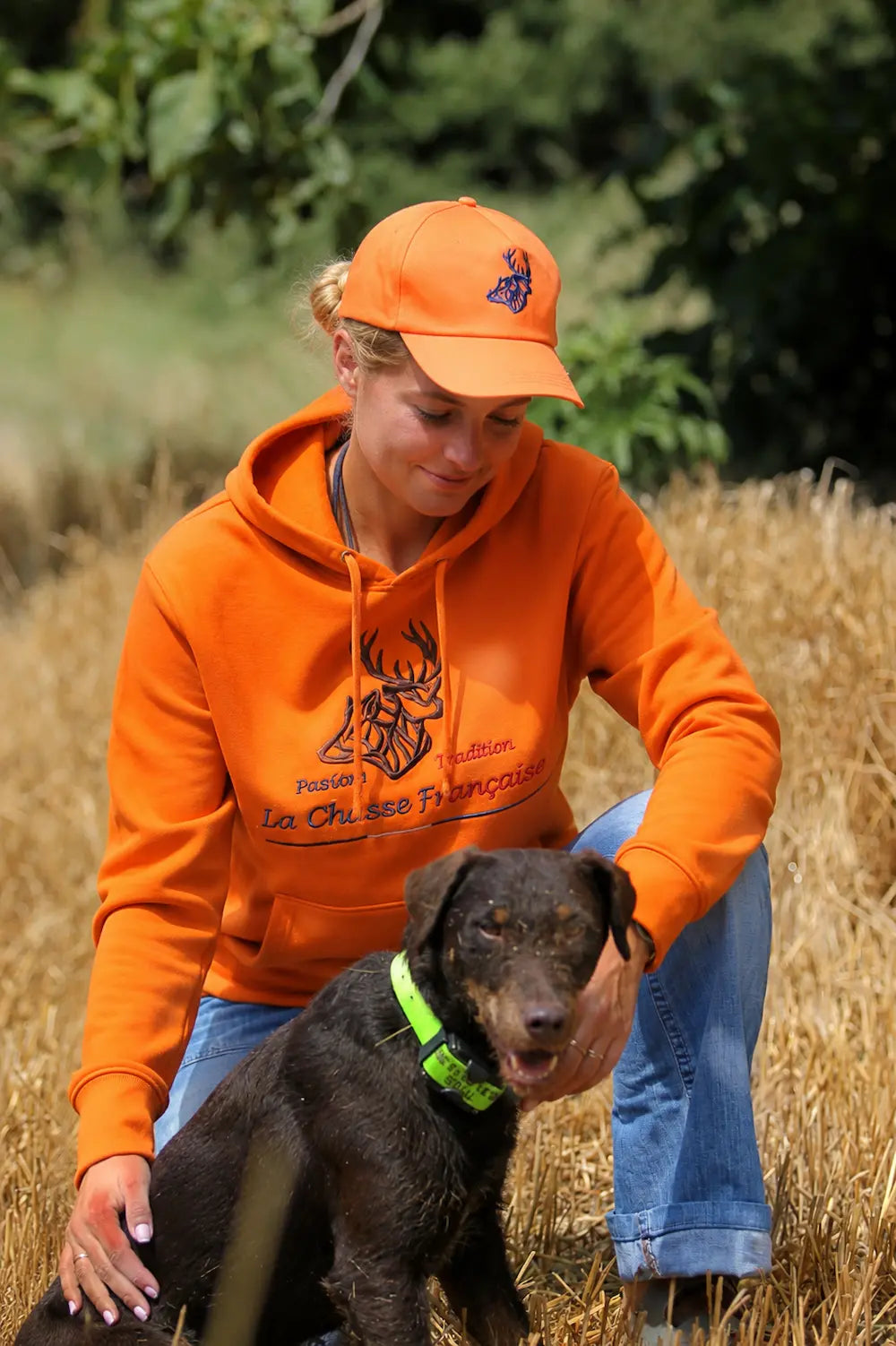 Sweat de chasse femme orange | La Chasse Française