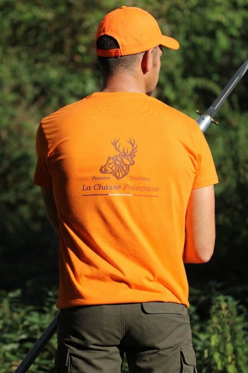 T-Shirt Chasse Orange "Passion Tradition"