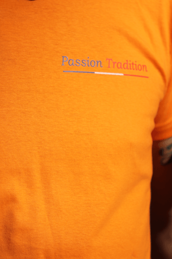 T-Shirt Chasse Orange "Passion Tradition"