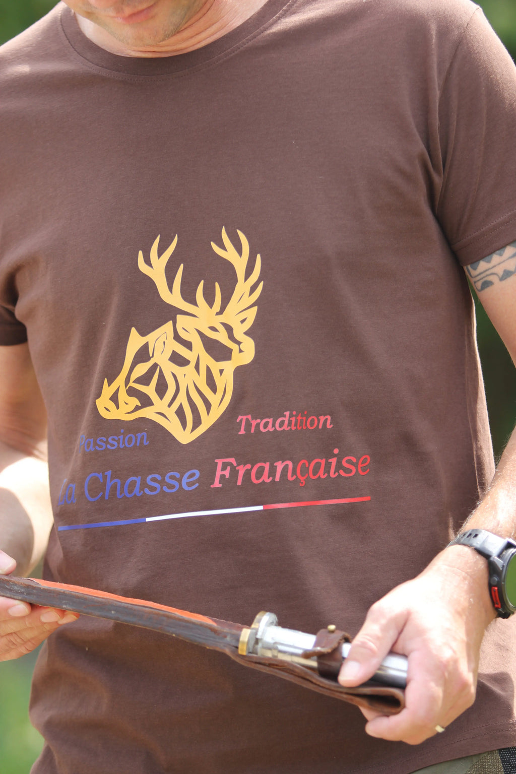 T-shirt de chasse marron | La Chasse Française