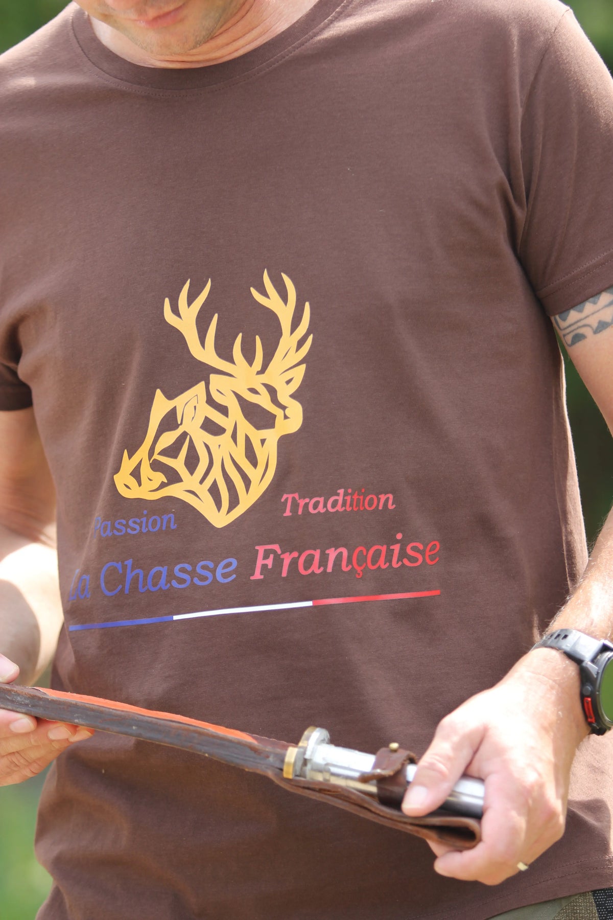 T-shirt de chasse marron | La Chasse Française
