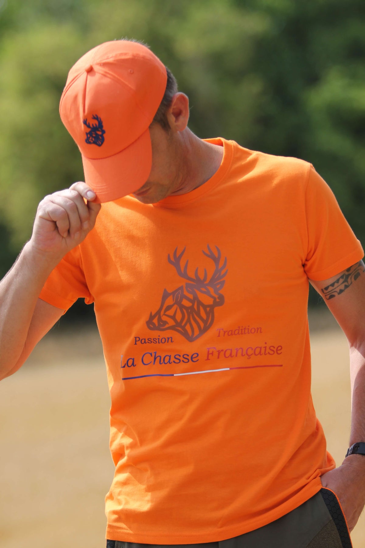 T-shirt de chasse orange unisexe | La Chasse Française