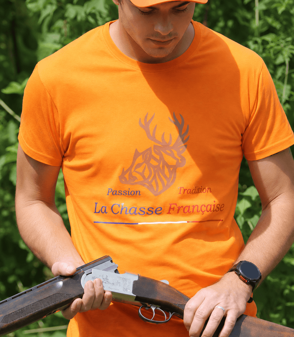 T-shirt de chasse orange unisexe | La Chasse Française